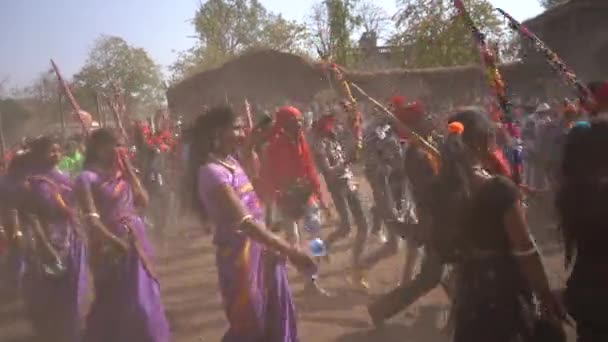 Аліраджапур Махія Pradesh Індрія March 2022 Племінні Люди Зібралися Під — стокове відео