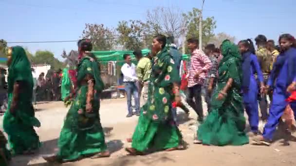 Alirajpur Madhya Pradesh India Марта 2022 Племенные Люди Собрались Время — стоковое видео