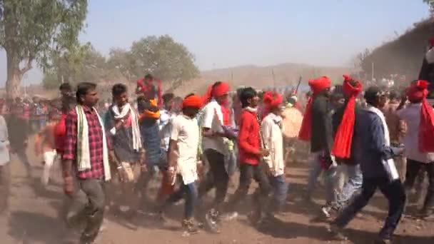 Alirajpur Madhya Pradesh India Marzo 2022 Persone Tribali Sono Riunite — Video Stock