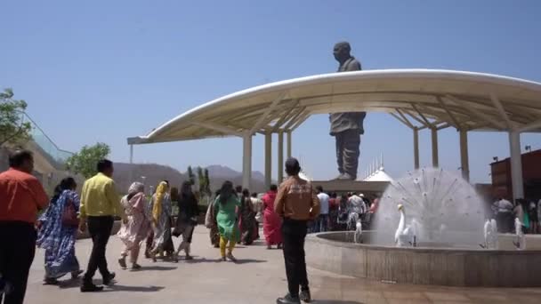 Narmada Gujarat India Marzo 2022 Turistas Visitando Estatua Unidad Estatua — Vídeos de Stock