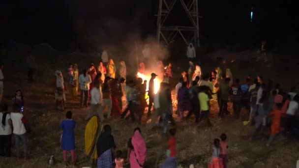 Нармада Гуджарат Индия Марта 2022 Года Люди Празднуют Ритуал Фестивале — стоковое видео