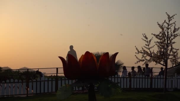 Narmada Gujarat India Marca 2022 Turyści Odwiedzający Statuę Jedności Najwyższy — Wideo stockowe