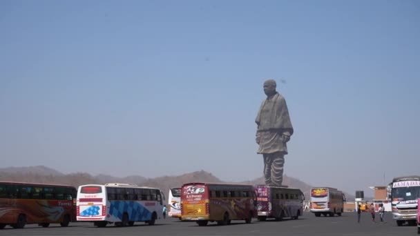 Narmada Gujarat India March 2022 Туристи Які Відвідують Статую Єдності — стокове відео