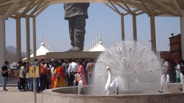 Narmada Gujarat Indien März 2022 Touristen Besuchen Die Statue Der — Stockvideo