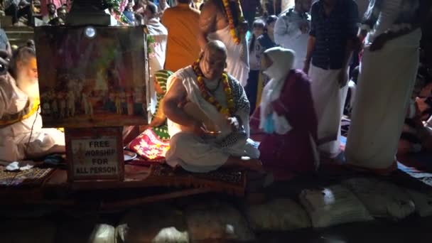 Vrindavan India Septiembre 2022 Los Hindúes Realizan Ritual Yamuna Aarti — Vídeo de stock