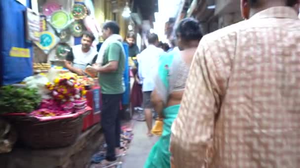 Vrindavan India September 2022 Lokale Markt Verkopers Toegewijde Straten Van — Stockvideo
