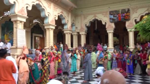 Vrindavan Inde Septembre 2022 Dévot Jouant Des Chants Kirtan Dans — Video