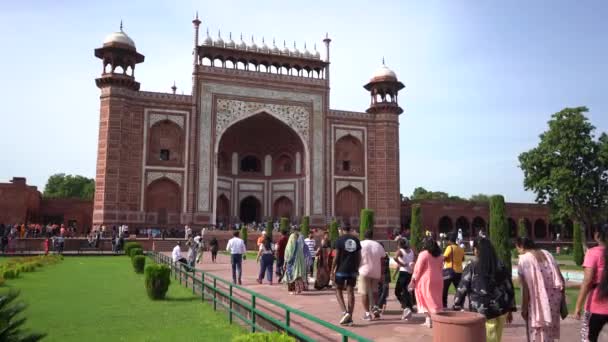 Agra Uttar Pradesh Índia Agosto 2022 Turistas Índia Todo Mundo — Vídeo de Stock