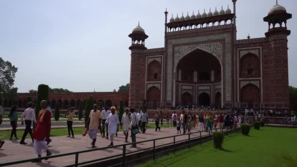 Agra Uttar Pradesh India August 2022 Turisták Indiából Világ Minden — Stock videók