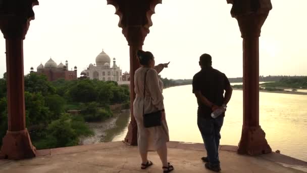Agra Uttar Pradesh Indien August 2022 Touristen Aus Indien Und — Stockvideo