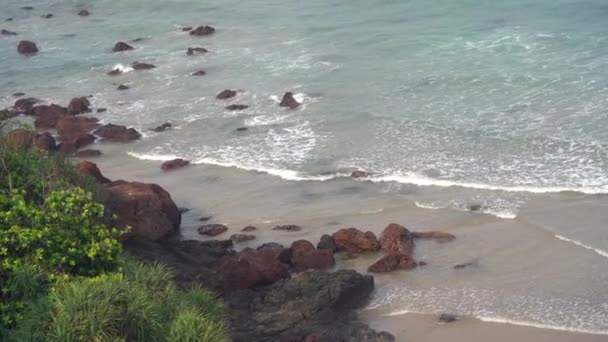 Piękna Plaża Wybrzeżu Konga Maharashtra Indie — Wideo stockowe