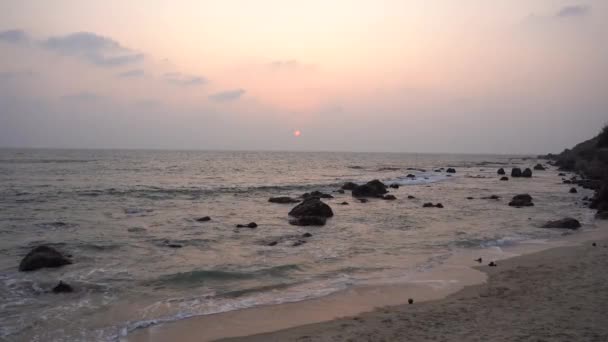 Belle Plage Sur Côte Konkan Dans Maharashtra Inde — Video