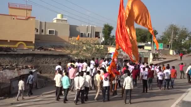 Solapur Maharashtra India Március 2023 Emberek Részt Vesznek Falu Utcáján — Stock videók