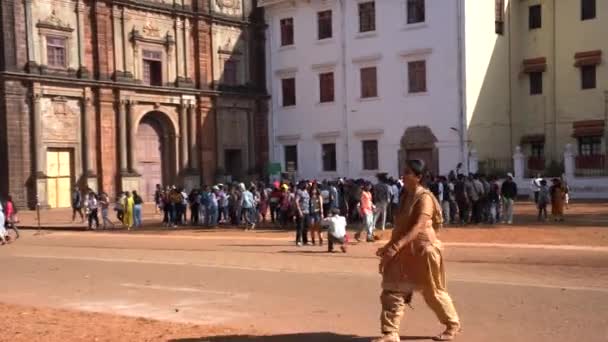 Goa Hindistan Mart 2023 Goa Daki Bom Jesus Kilisesine Turist — Stok video