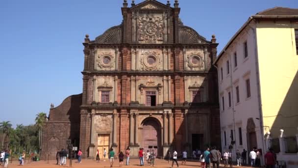 Goa Inde Mars 2023 Visite Touristique Ancienne Basilique Bom Jesus — Video