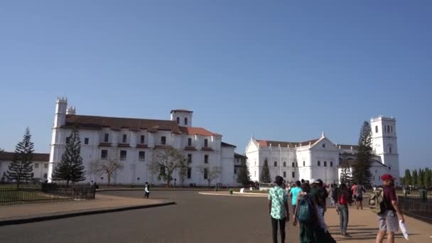 Goa India Marzo 2023 Visita Turística Antigua Basílica Bom Jesús — Vídeos de Stock