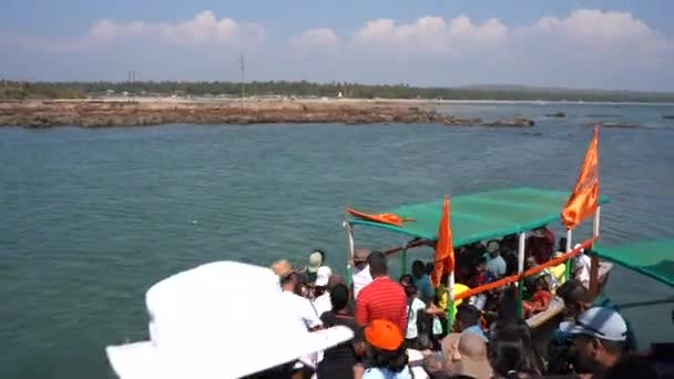 Malvan Maharashtra India Mars 2023 Turister Som Reser Med Båt — Stockvideo