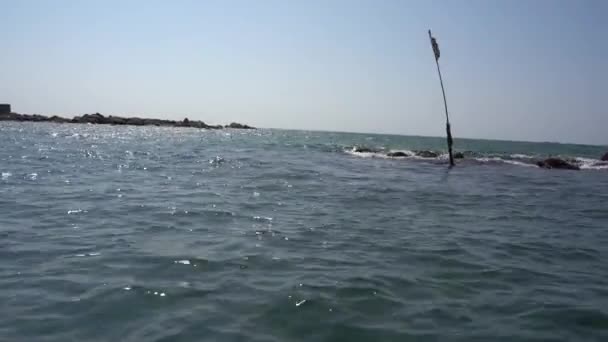 Mavi Deniz Suyu Dalgaları Dalgalar Yüzeyi — Stok video