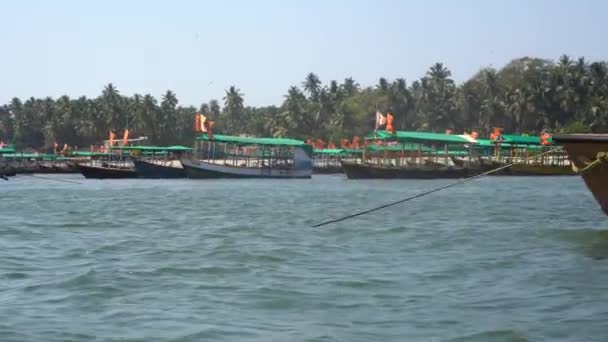 Malvan Maharashtra India Marzo 2023 Turistas Viajando Barco Para Visitar — Vídeos de Stock