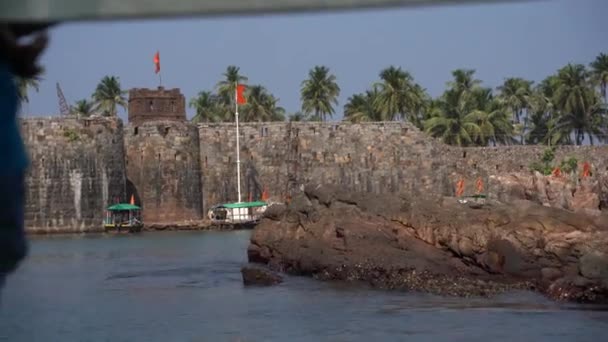 Fuerte Sindhudurg Construido Por Chhatrapati Shivaji Maharaj Centro Del Mar — Vídeo de stock