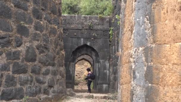 Tourist Pratapgad Fort Maharashtra India — Stock Video
