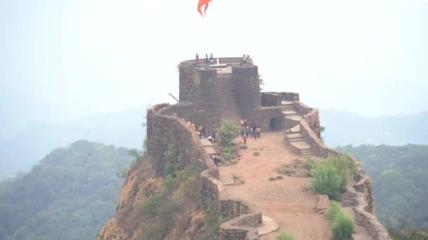 Pratapgad Fort Shivaji Maharaj Maharastra India — 图库视频影像