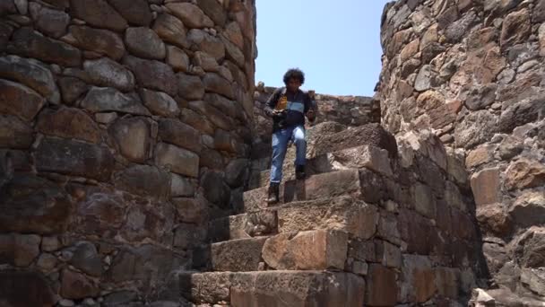 Pratapgad Kalesinde Turist Maharashtra Hindistan — Stok video