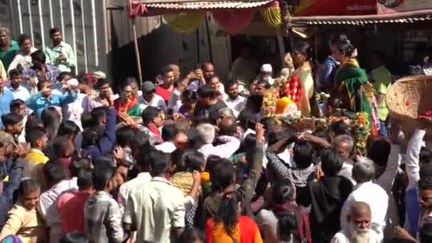 Amravati Maharashtra Indien Januar 2023 Hijra Oder Transgender Prozession Auf — Stockvideo