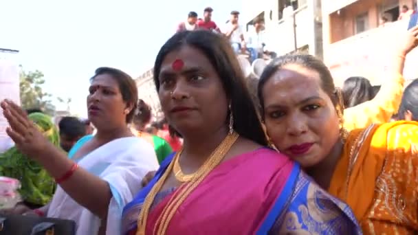 Amravati Maharashtra India Gennaio 2023 Hijra Transgender Processione Strada Durante — Video Stock