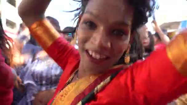 Амандаті Мавараштра Індая January 2023 Хіджра Або Трансгендери Танцюють Вулиці — стокове відео