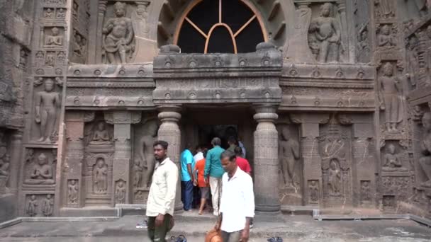 Ajanta Maharashtra India Junio 2022 Los Turistas Que Visitan Las — Vídeos de Stock