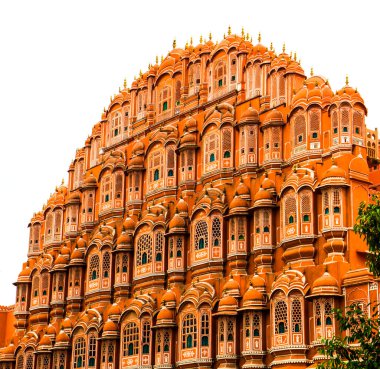 Hindistan 'ın ünlü simgesi, Hawa Mahal veya Rüzgâr Sarayı, Jaipur, Rajasthan, Hindistan
