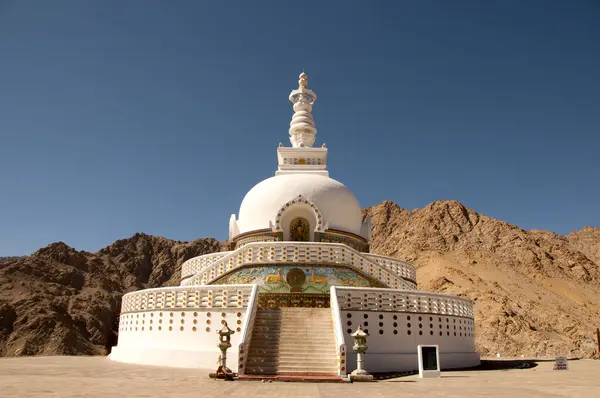 Shanti Stupa Estupa Budista Pagoda Paz Cerca Leh Ladakh India — Foto de Stock