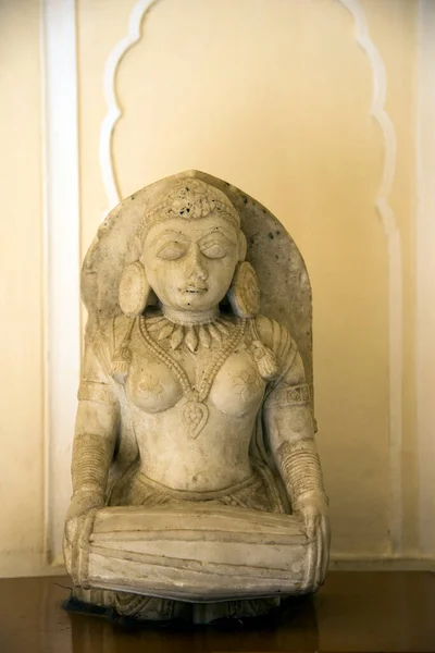 Старая Каменная Статуя Индуистской Богини Городском Дворце Джайпур Индия — стоковое фото