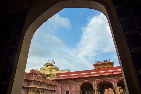 City Palace Jaipur Byggd Med Fusion Den Islamiska Rajput Och — Stockfoto