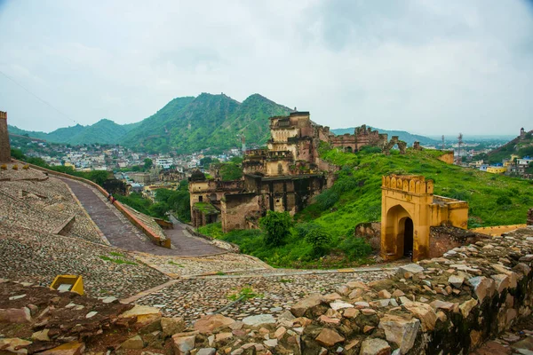 Ruínas Palácio Velho Amber Fort Jaipur Índia — Fotografia de Stock