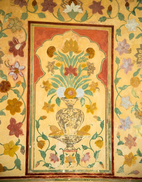 Detal Zdobiony Wewnątrz Fortu Amber Wpisane Listę Światowego Dziedzictwa Unesco — Zdjęcie stockowe