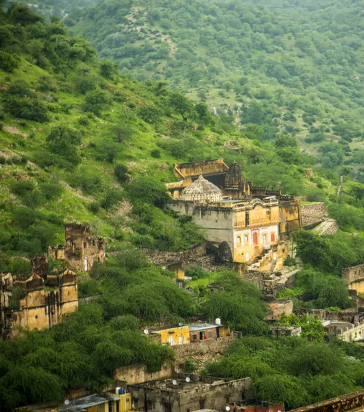 Cidade Velha Jaipur Como Vista Alto Amber Fort Índia — Fotografia de Stock
