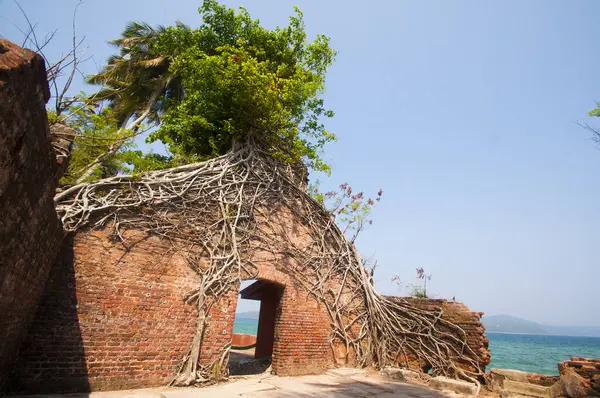 Andaman ve Nicobar Adaları 'ndaki Ross Adası' nda İngilizlerin kullandığı terk edilmiş ve harap bir ev.