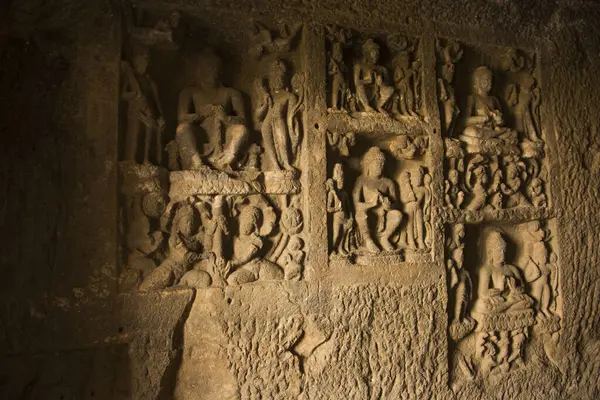 Aurangabad Grotten Rots Gesneden Boeddhistische Grot Monumenten Die Dateren Uit — Stockfoto