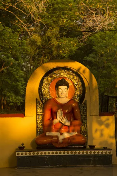 Belle Statue Bouddha Doré Inde — Photo
