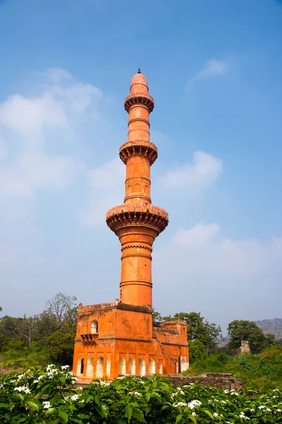 Chand Minar Daulatabad Fort Maharashtra Índia Foi Construído 1435 Por — Fotografia de Stock