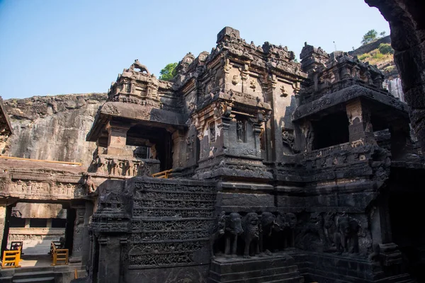 Kailasa Tempel Die Größte Monolithische Skulptur Der Welt Aus Fels — Stockfoto