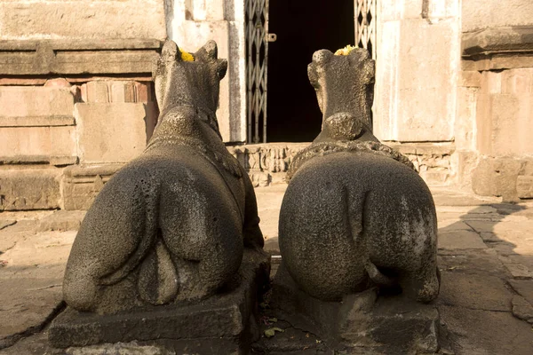 Древняя Каменная Скульптура Храме Индия — стоковое фото