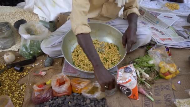 ナグプール マハラシュラ インド February 2022 農村の人々は毎年恒例の村のフェアで集まり 農村村フェアに伝統的な様々な商品を販売するベンダー インドの農村のシーン — ストック動画