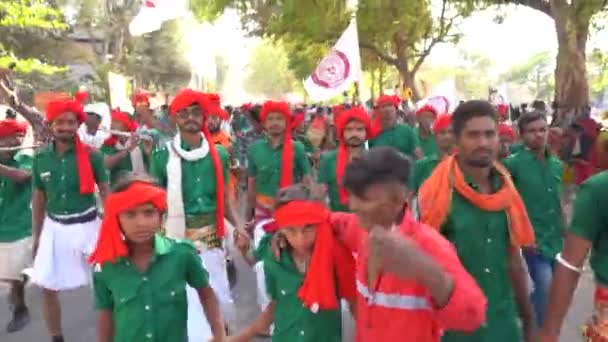Alirajpur Madhya Pradesh India Marzo 2022 Los Pueblos Tribales Bailan — Vídeo de stock