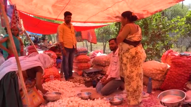 Alirajpur Madhya Pradesh India Marca 2022 Sprzedawca Sprzedający Różne Towary — Wideo stockowe