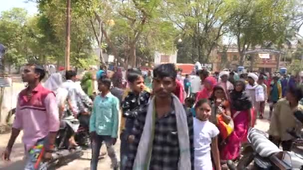 Alirajpur Madhya Pradesh India Марта 2022 Племенные Люди Собрались Вместе — стоковое видео