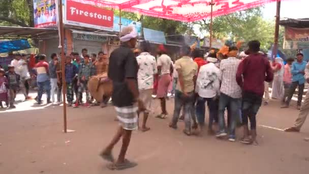 Alirajpur Madhya Pradesh India Maart 2022 Tribale Mensen Verzamelden Zich — Stockvideo