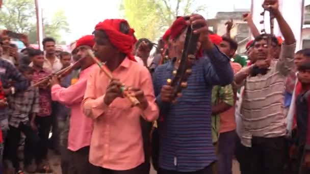 Alirajpur Madhya Pradesh India March 2022 Oameni Tribali Care Dansează — Videoclip de stoc